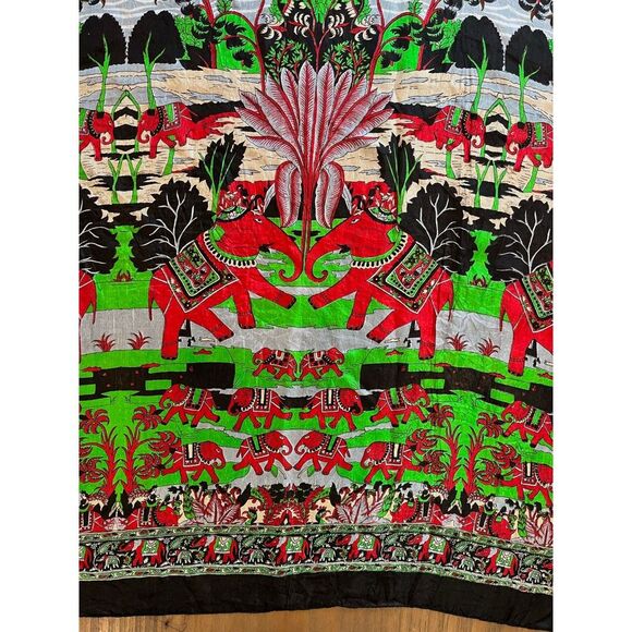 Silk Elephant Scarf Wrap from India - Picture 3 of 4
